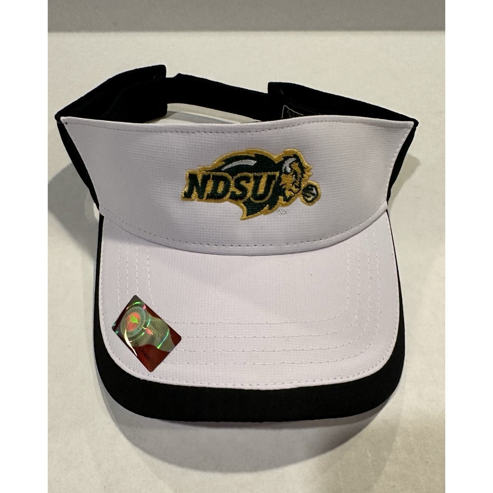 NDSU Bison Ahead Performance Visor White Black One Size Unisex New